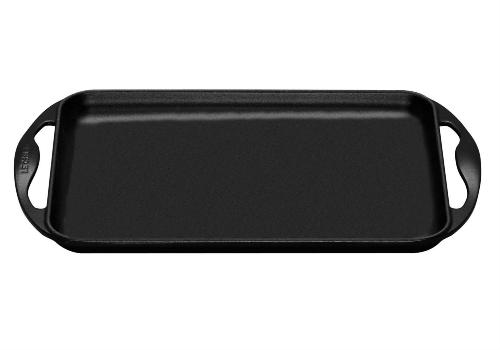 Tous Feux Dont Induction 24x36cm Noir Mat ProCook Plancha Grill En Fonte Émaillée Surface Lisse 