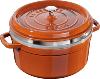 COCOTTE RONDE AVEC PANIER VAPEUR STAUB EN FONTE Ø26 CM