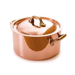 BASSINE A RAGOUT AVEC COUVERCLE M'HERITAGE  M'150B CUIVRE - MONTURE BRONZE - 24cm