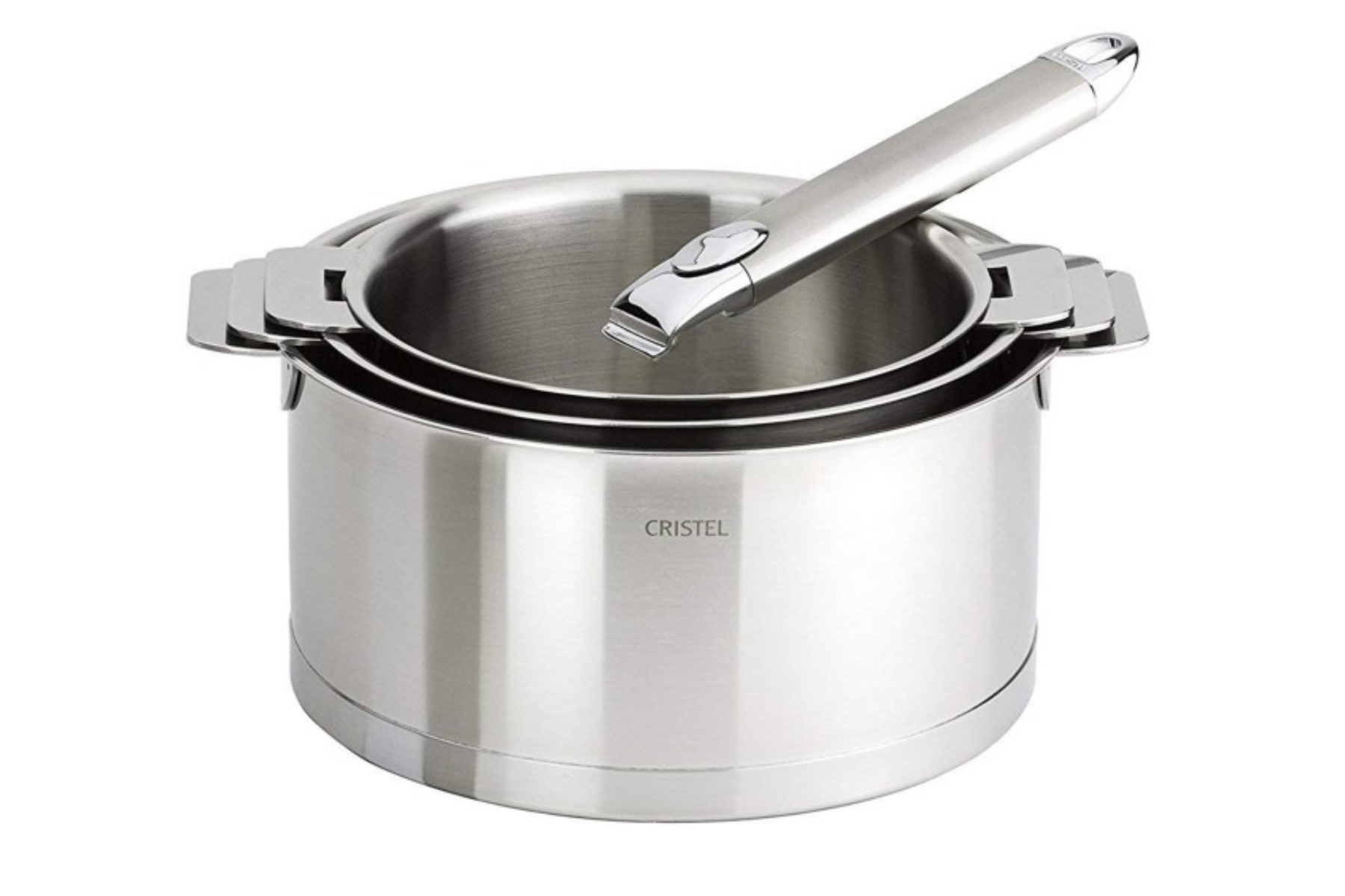 Lot de 3 casseroles Cristel Strate amovible + poignée Zénith - 16/18/20 cm