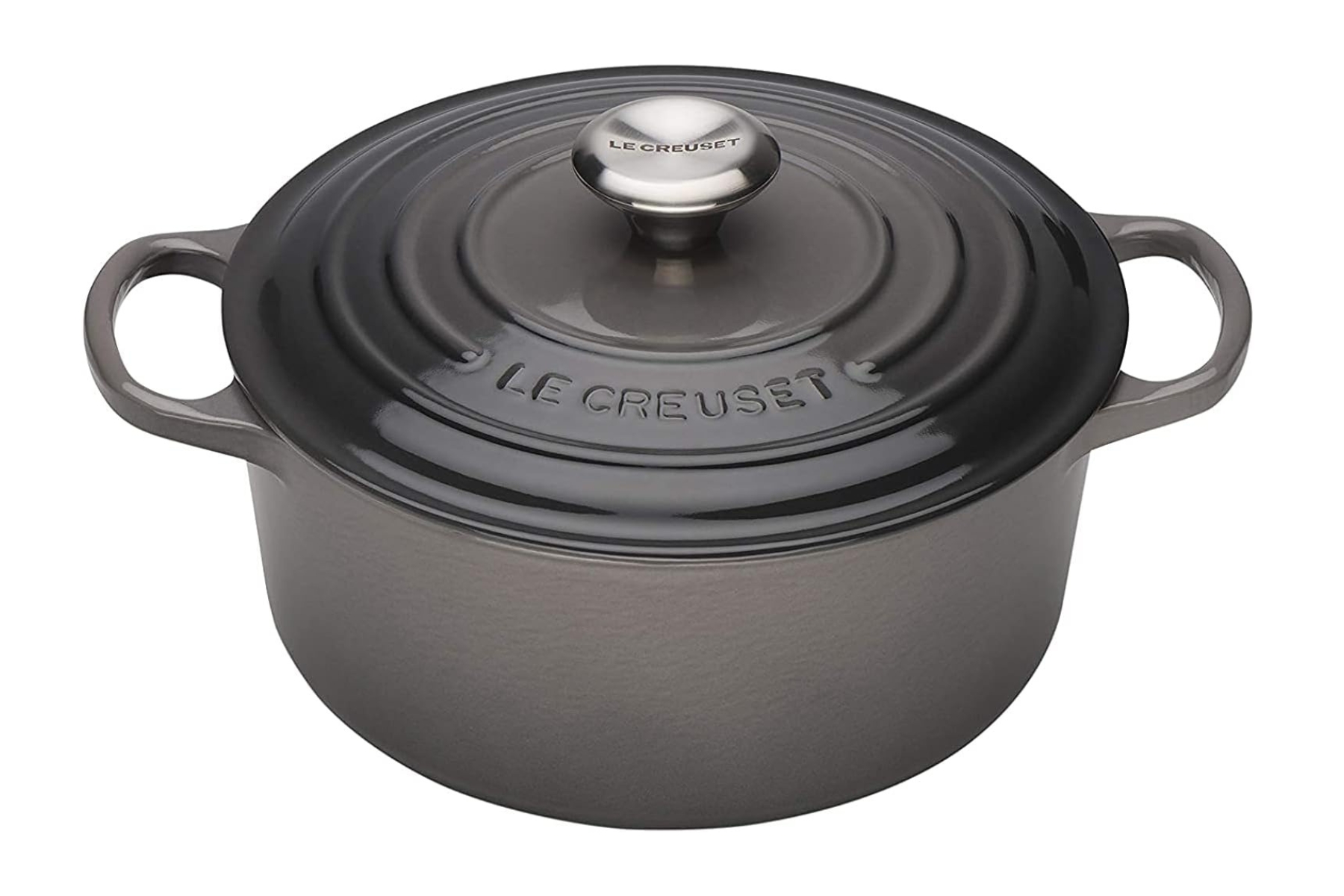 cocotte le creuset en fonte ronde signature 28 cm " flint oyster"