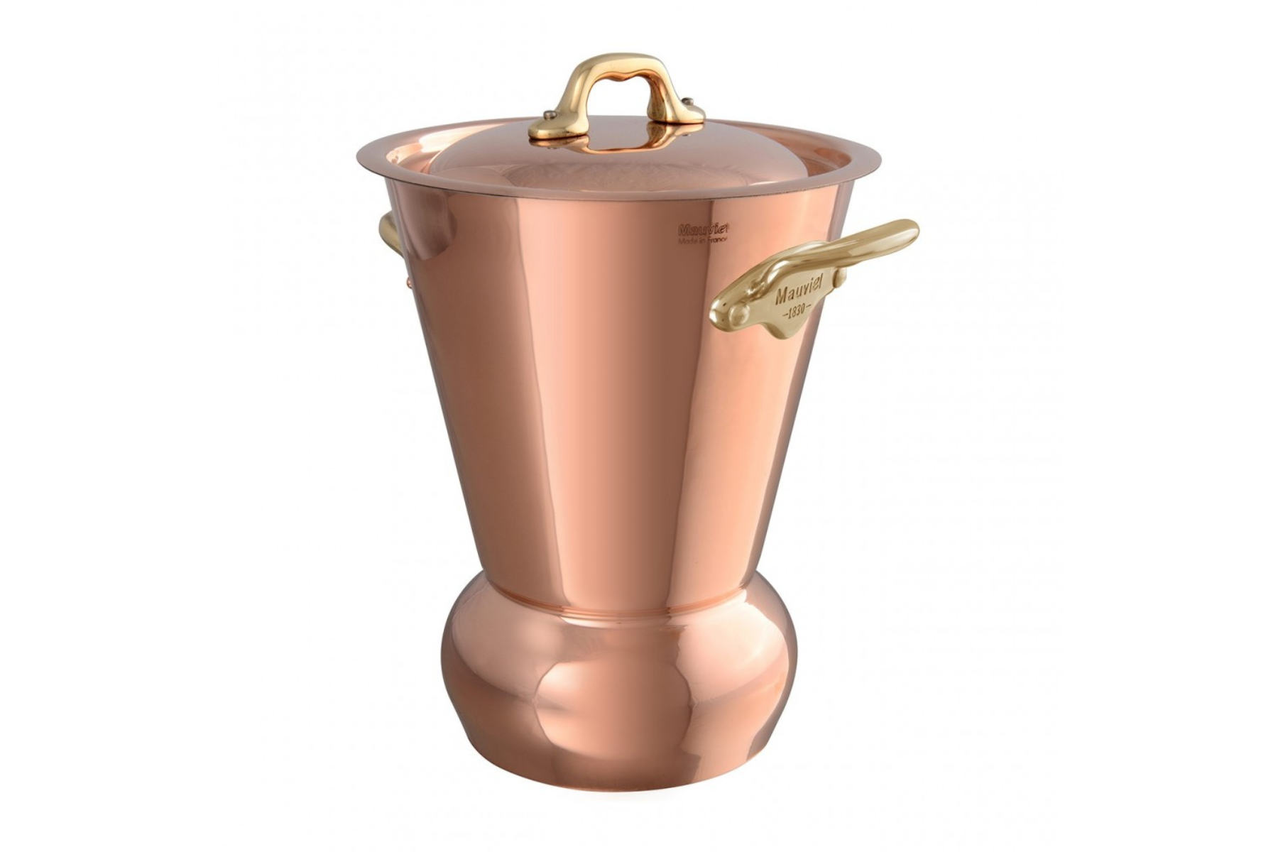 Pomme-vapeur Mauviel cuivre étamé monture bronze 16 cm
