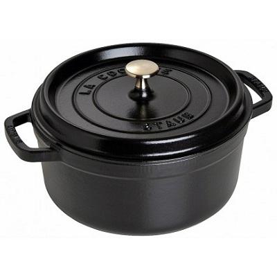 Cocotte ronde en fonte émaillée Staub Noir mat de 16 cm