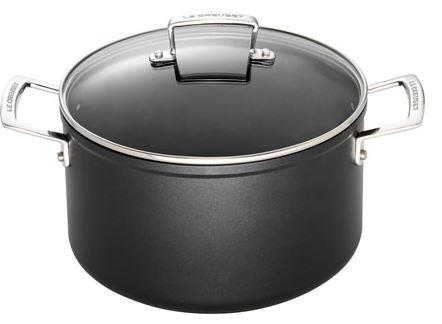 Faitout le creuset avec couvercle en aluminium forgé 28 cm coloris noir