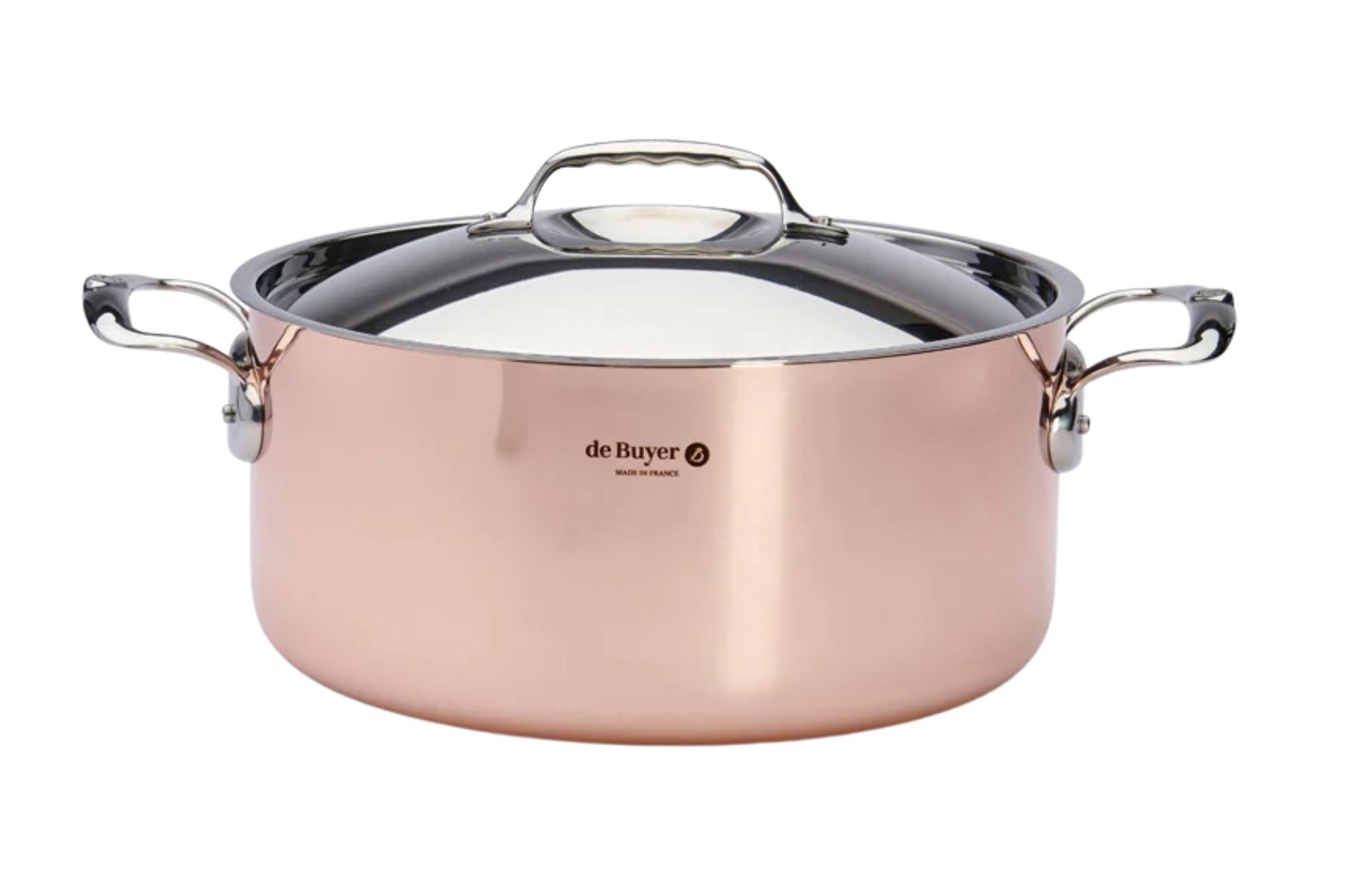 Faitout cuivre induction avec couvercle De Buyer Prima Matera - 28 cm