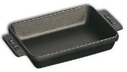 Mini plat rectangulaire en fonte émaillée Staub noir mat 18 X 11 cm