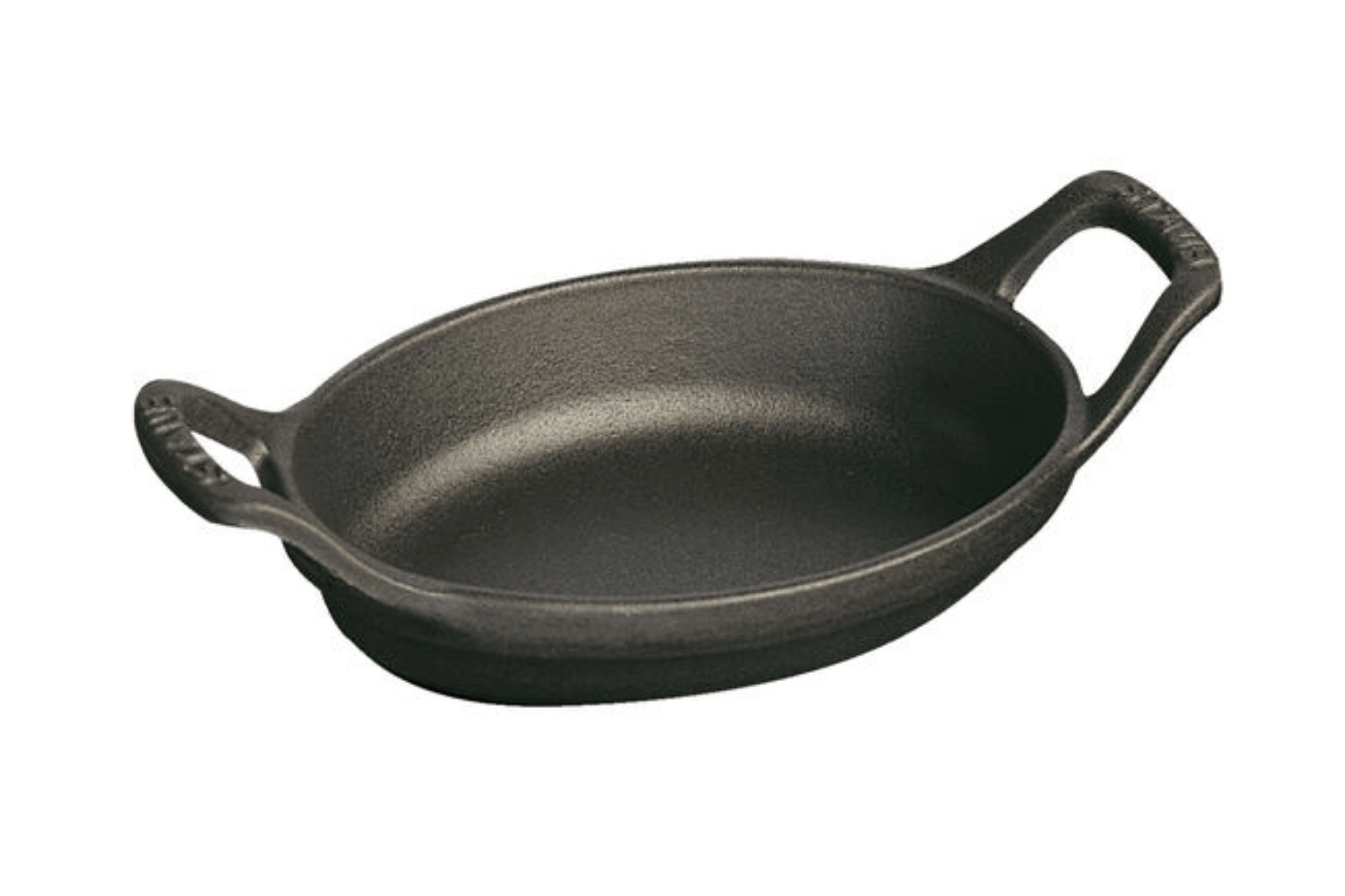 Plat en fonte Staub ovale noir mat - 15 cm