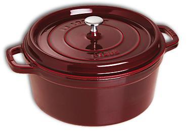 Cocotte ronde en fonte émaillée Staub grenadine de 26 cm