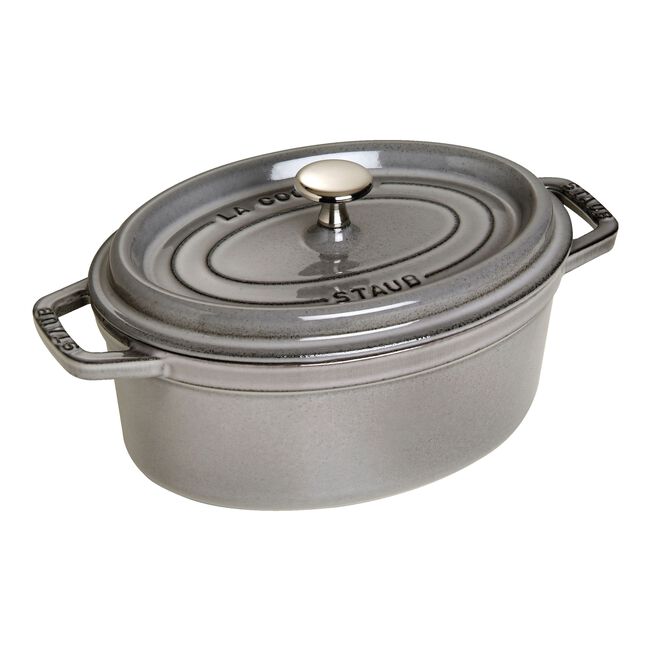 Cocotte ovale en fonte Staub gris graphite 23 cm