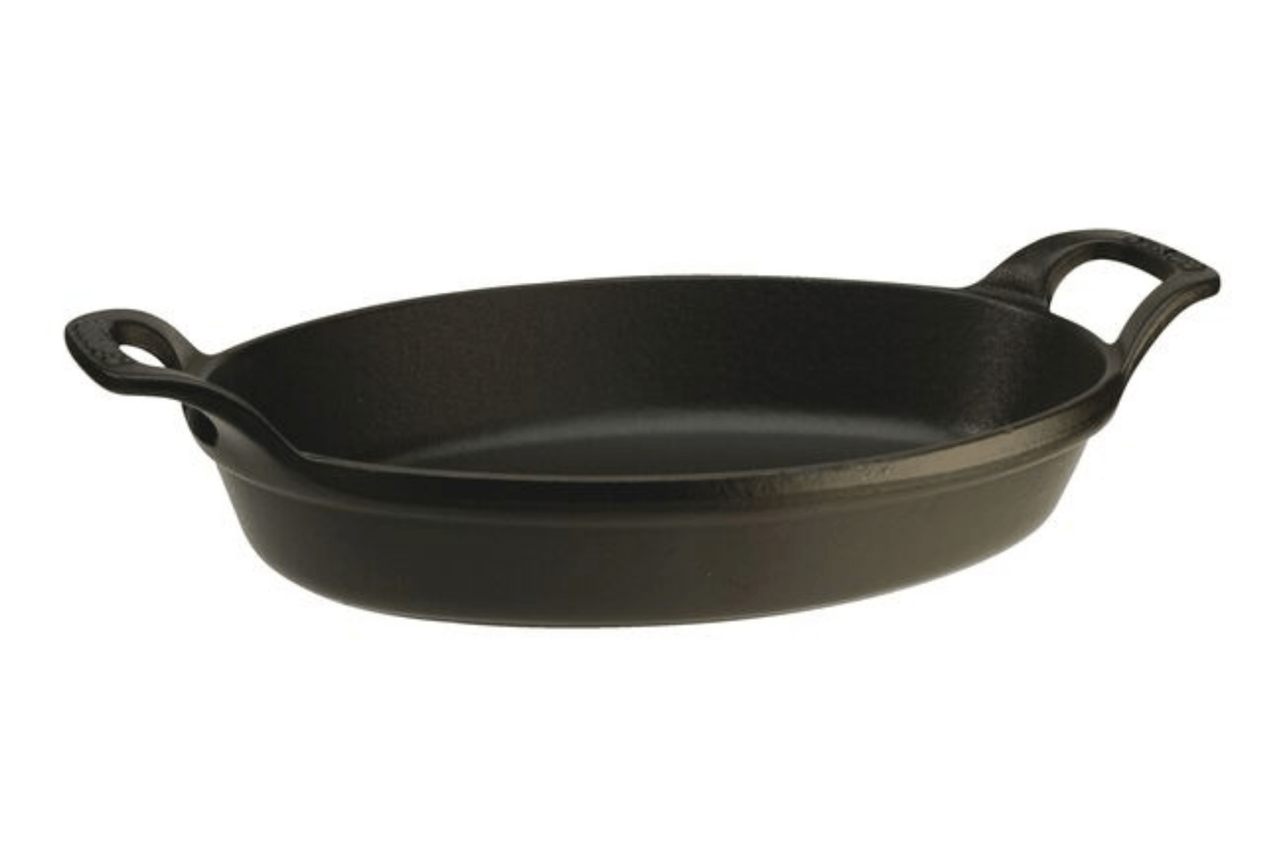 Plat en fonte Staub ovale noir mat - 24 cm