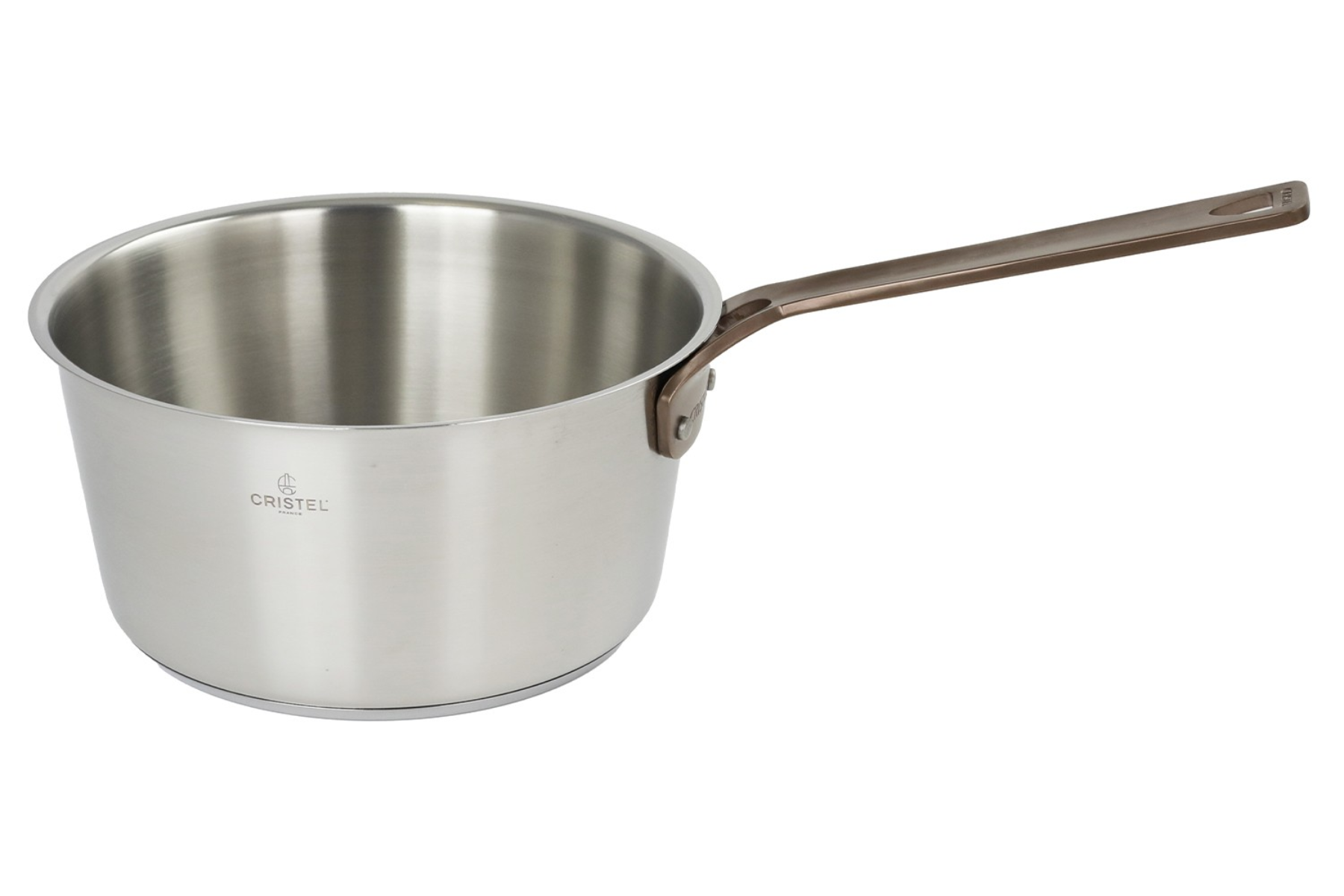 Casserole inox Cristel 1826 Bicentenaire poignée cuivrée - 16 cm
