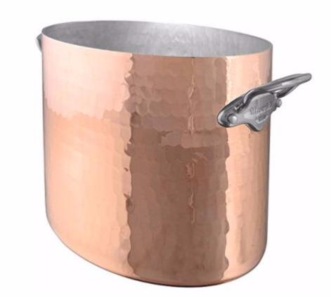 SEAU A CHAMPAGNE OVALE CUIVRE MONTURE FONTE D'INOX MAUVIEL