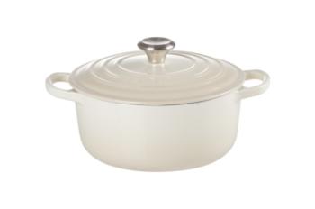 Cocotte ronde en fonte émaillée Le Creuset 24 cm meringue