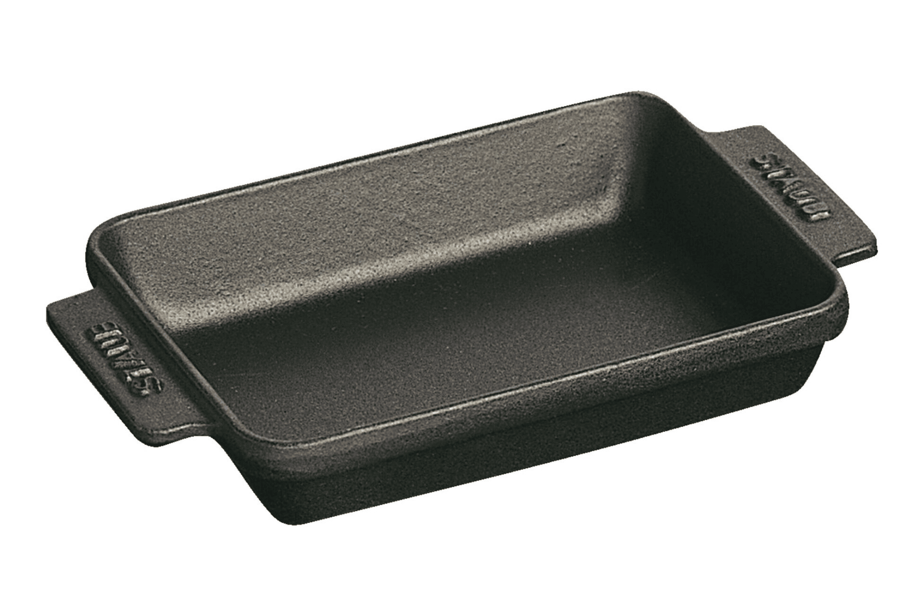 Mini plat en fonte Staub rectangulaire noir mat - 15 x 11 cm