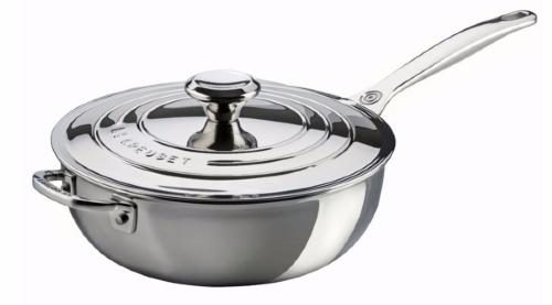 Sauteuse du chef en inox Le Creuset avec couvercle et revêtement anti-adhérent 24 cm