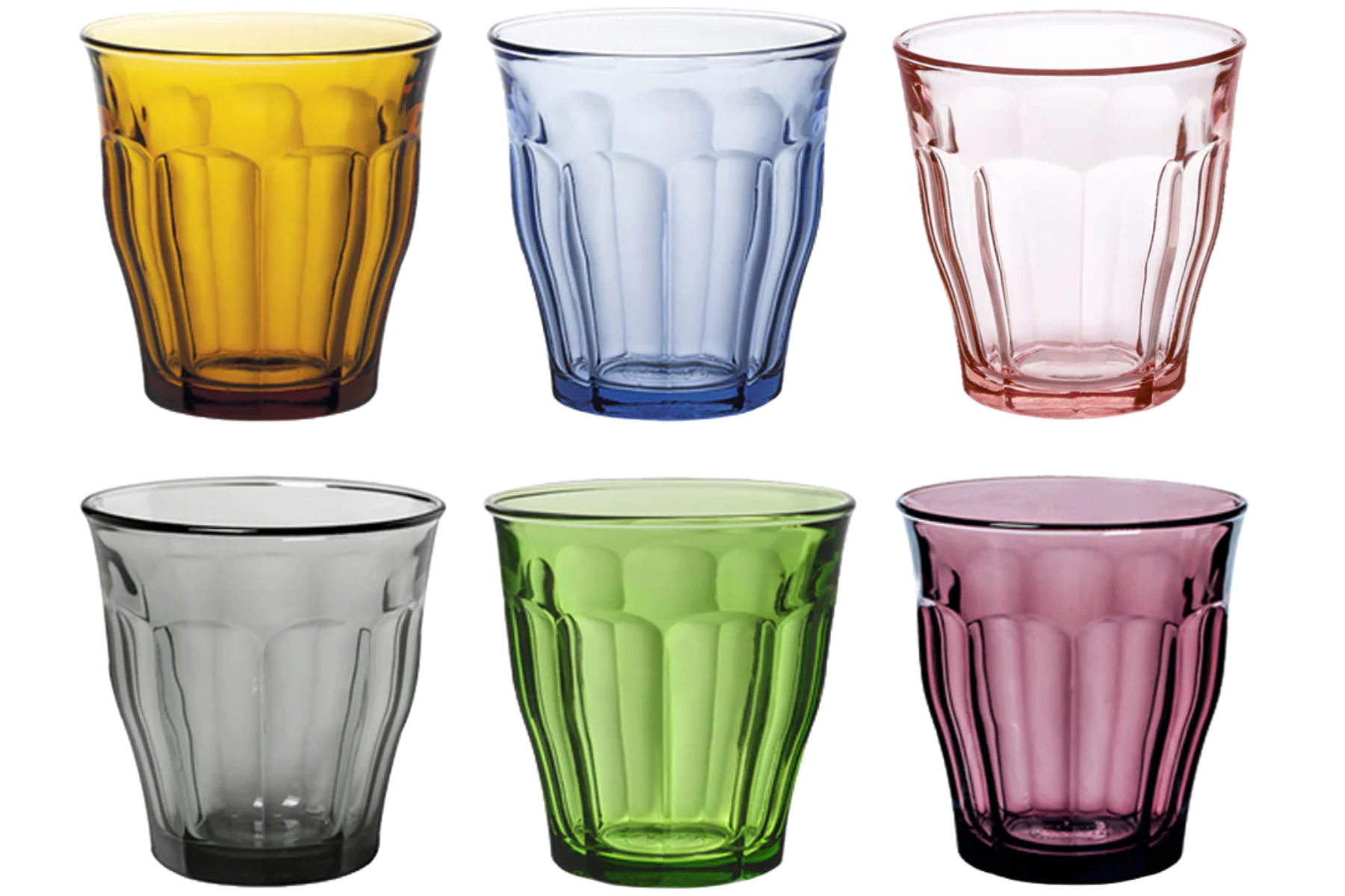 Lot de 6 verres Duralex Picardie couleur - 25 cl