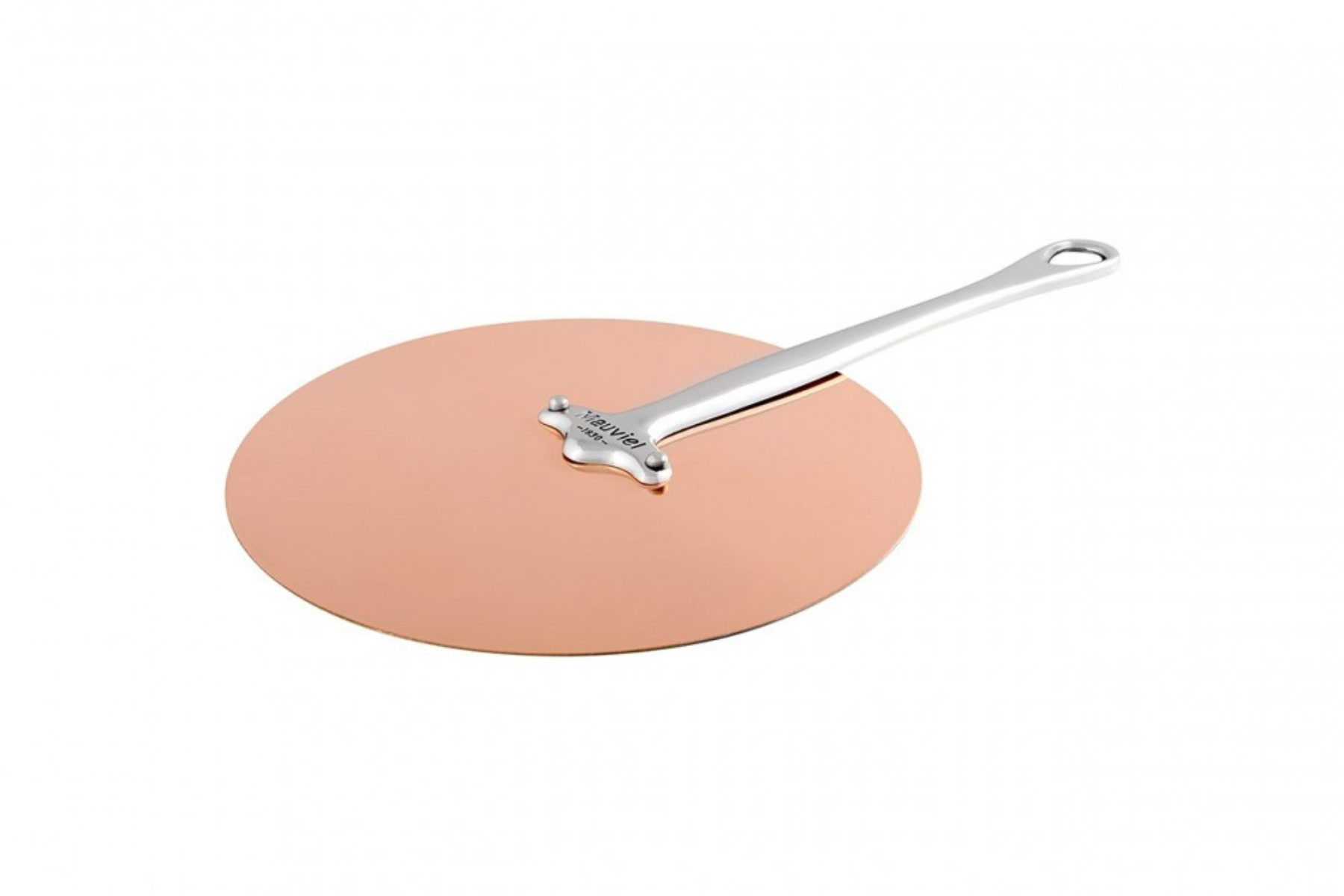Couvercle universel cuivre Mauviel M'héritage M'150s monture fonte d'inox - 24 cm