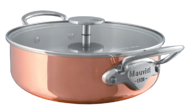 RONDEAU AVEC COUVERCLE VERRE M'HERITAGE M'150S - 20 CM MONTURE FONTE D'INOX