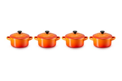 Set de 4 mini Cocotte en Céramique Le creuset 10 cm volcanique