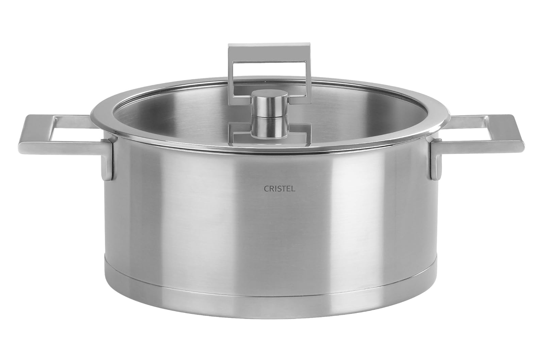 Faitout inox Cristel Strate fixe avec couvercle en verre - 20 cm