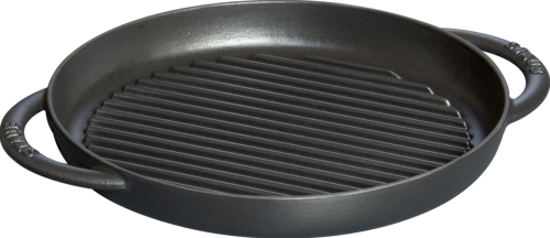 Gril rond en fonte Staub 22 cm noir