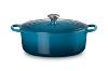 Cocotte ovale en fonte émaillée Le Creuset 31cm bleu canard