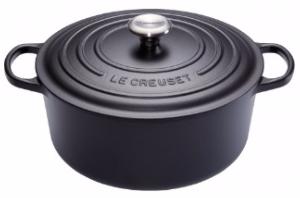 Cocotte ronde en fonte émaillée Le Creuset noir 30 cm