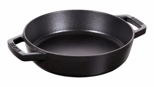 Poêle double poignée, en fonte émaillée Staub noir mat. 34 CM