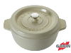 COCOTTE RONDE EN FONTE GODIN - BLANCHE - Ø 19 CM