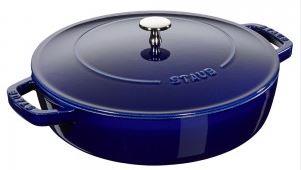 Sauteuse Chistera Staub en fonte bleu intense 28 cm