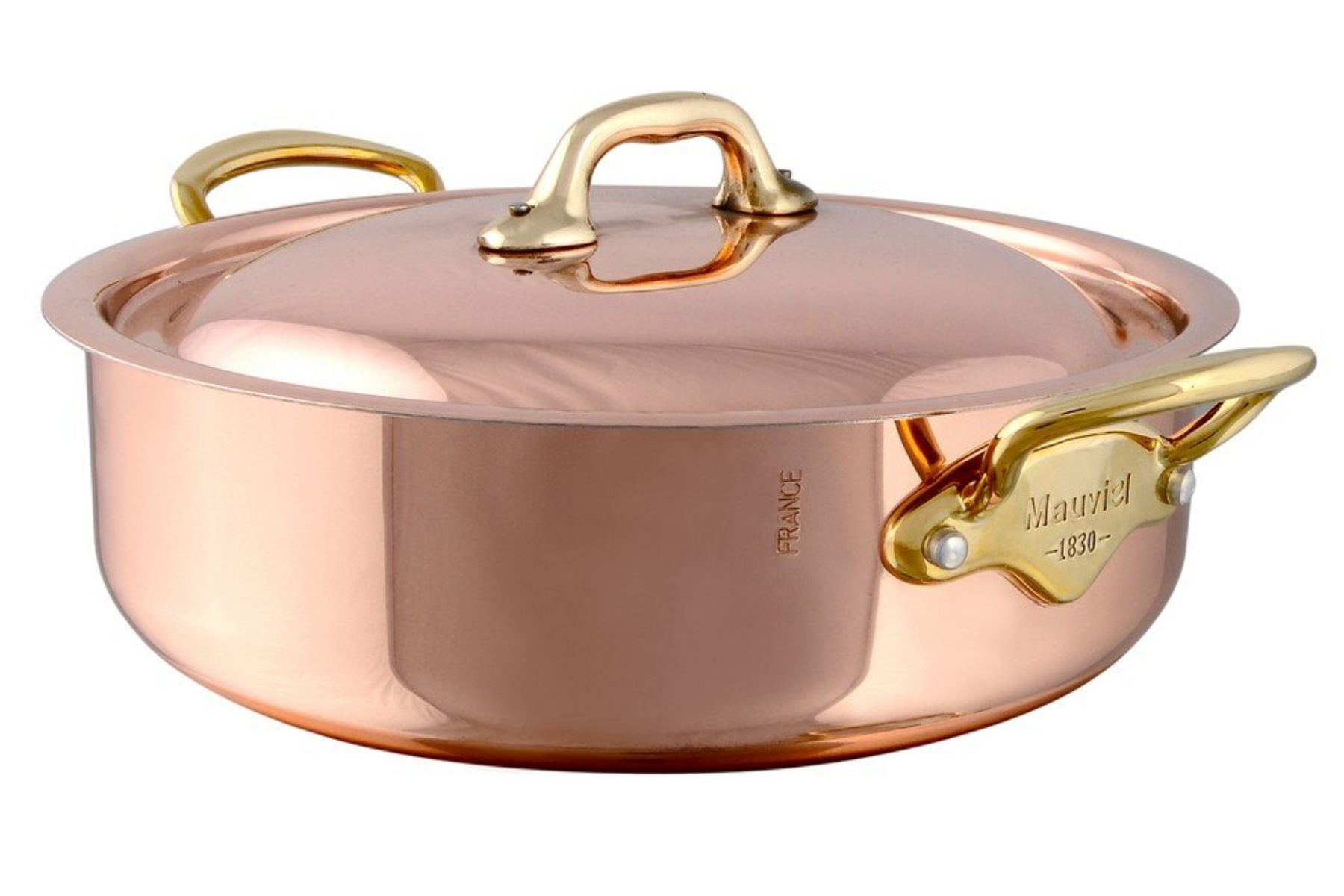 Rondeau en cuivre avec couvercle Mauviel M'150B M'Héritage - 24 cm