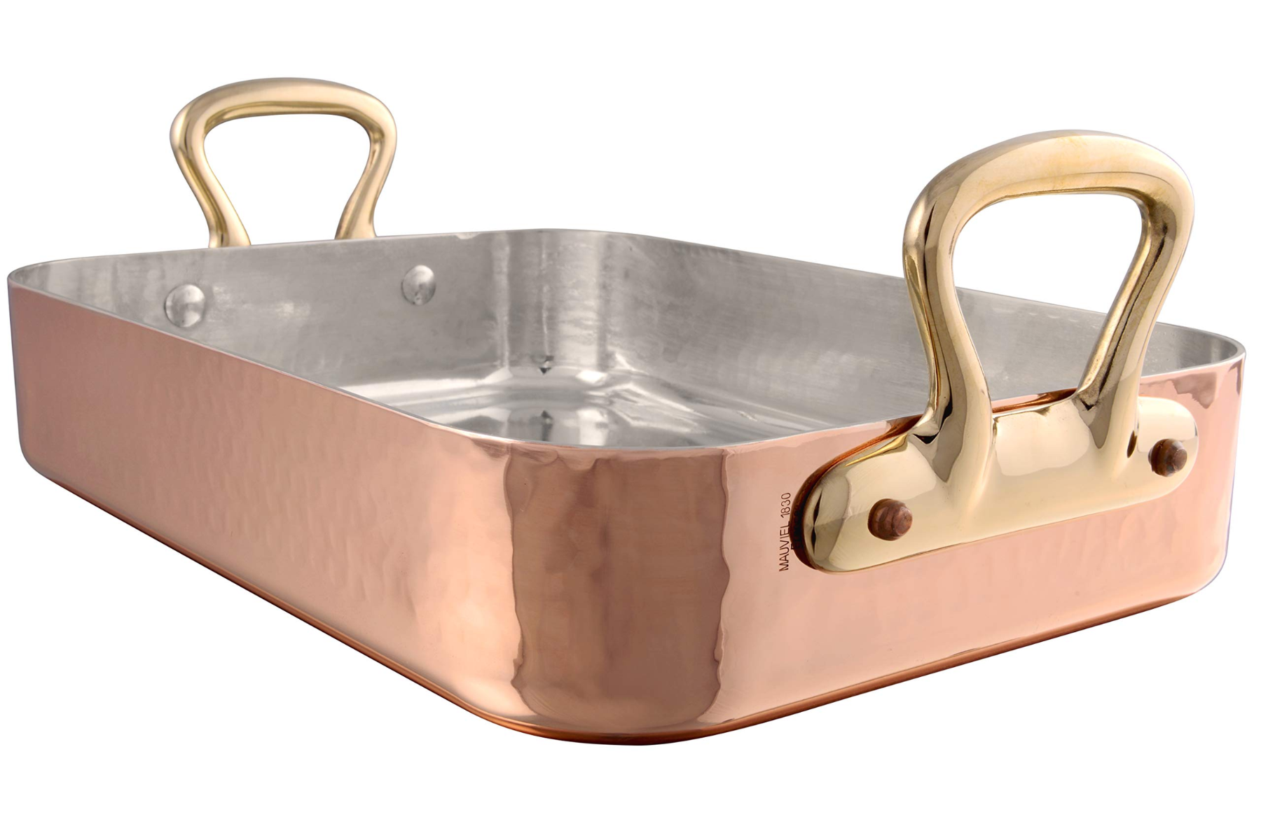 Plat à four cuivre Mauviel 1830 M'Tradition monture bronze 35 cm x 25 cm