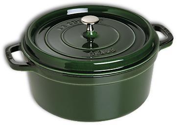 COCOTTE RONDE STAUB EN FONTE Ø22 CM, COULEUR BASILIC