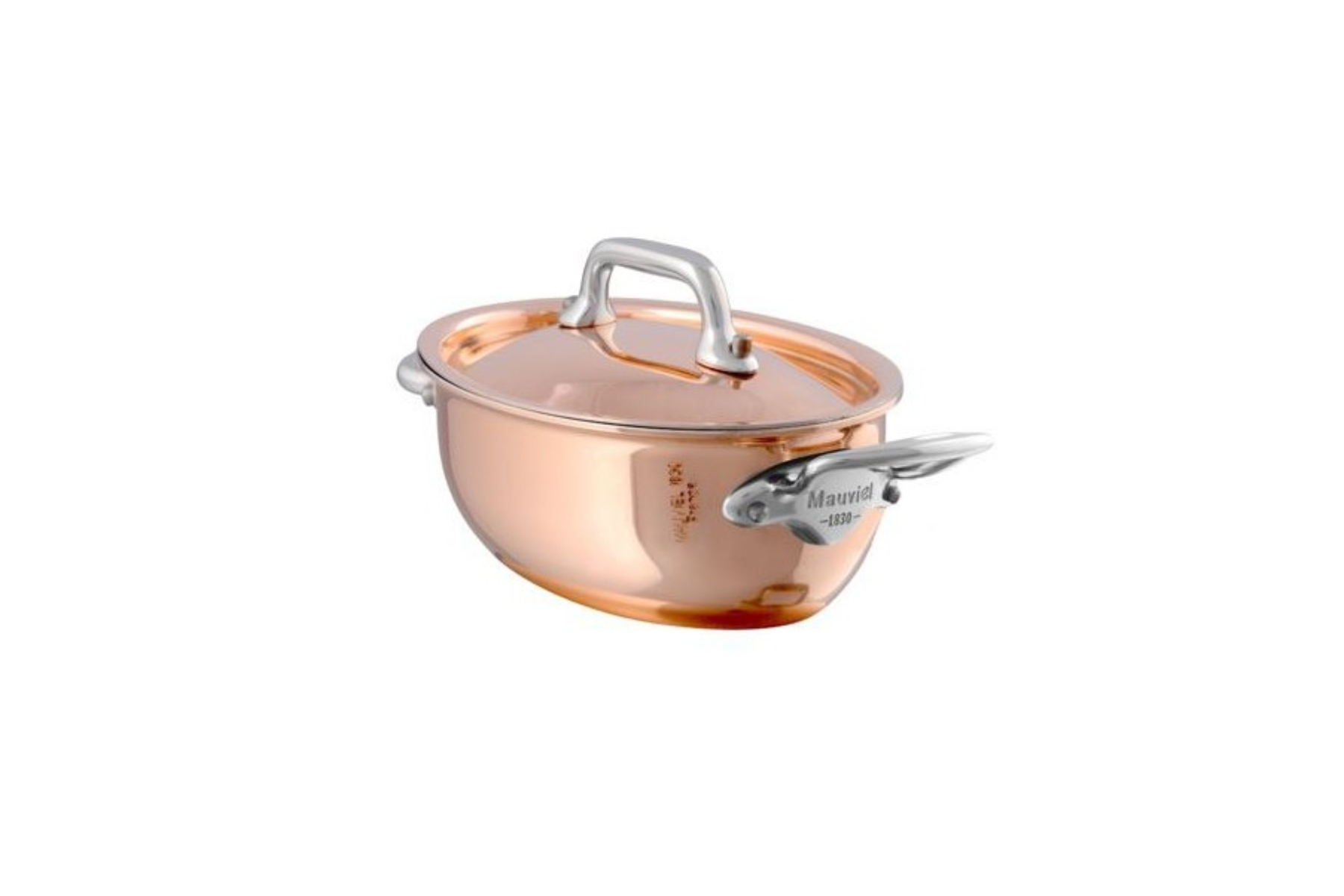 Cocotte ovale avec couvercle Mauviel M'minis cuivre - 13 cm