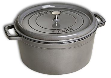 Cocotte ronde en fonte Staub 18 cm gris graphite