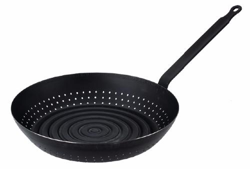 Poêle à marrons De Buyer 28 cm - manche en fonte