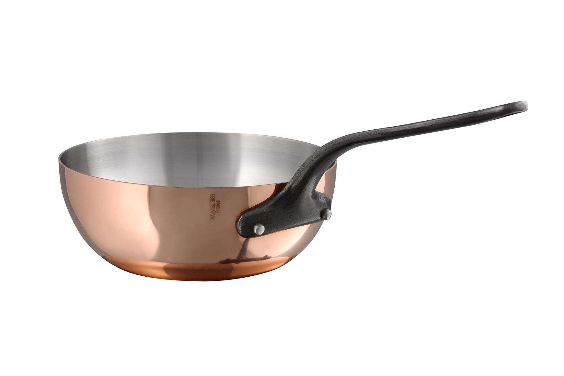 Sauteuse évasée bombée cuivre Mauviel M'Héritage M'150C monture fonte - 20 cm