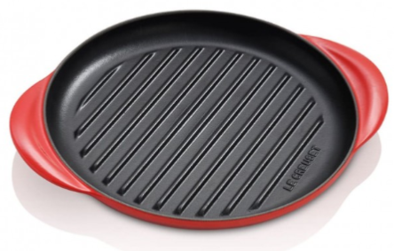 Gril rond en fonte émaillée Le creuset rouge cerise 25 cm