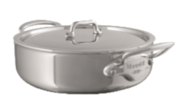 RONDEAU MAUVIEL AVEC COUVERCLE EN INOX M'COOK - 28 CM