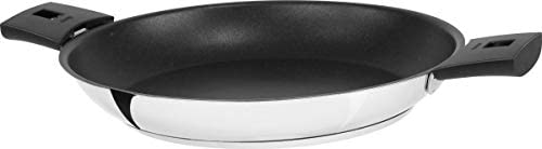 Poêle ovale inox antiadhésive Cristel Mutine 35 cm - poignées amovibles