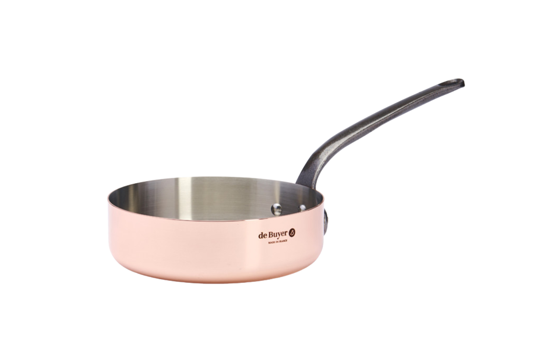 Sauteuse cuivre inox De Buyer 20 cm - monture fonte d'acier