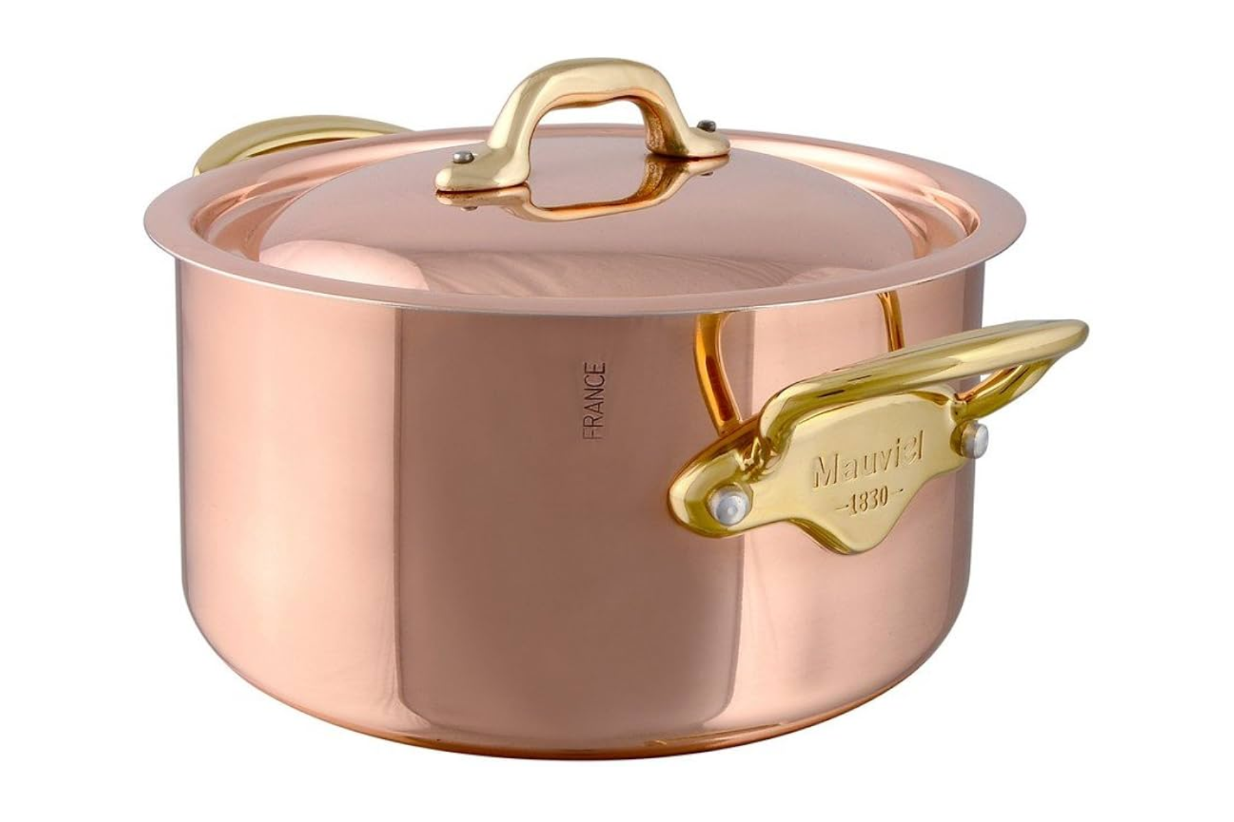 Cocotte cuivre inox Mauviel M'Héritage M'150B couvercle en cuivre 12 cm - monture bronze
