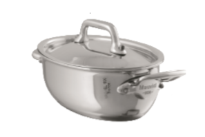 COCOTTE OVALE INOX M'MINIS MAUVIEL 12 CM AVEC COUVERCLE