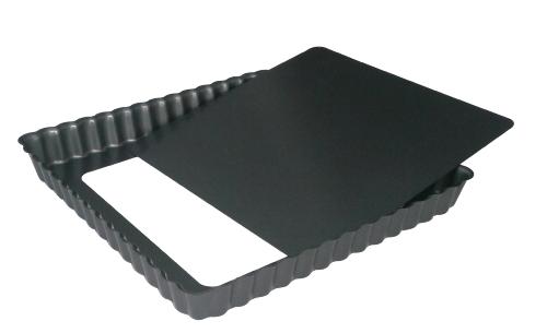 Moule à tarte cannelé carré de Buyer - fond amovible - 18 cm